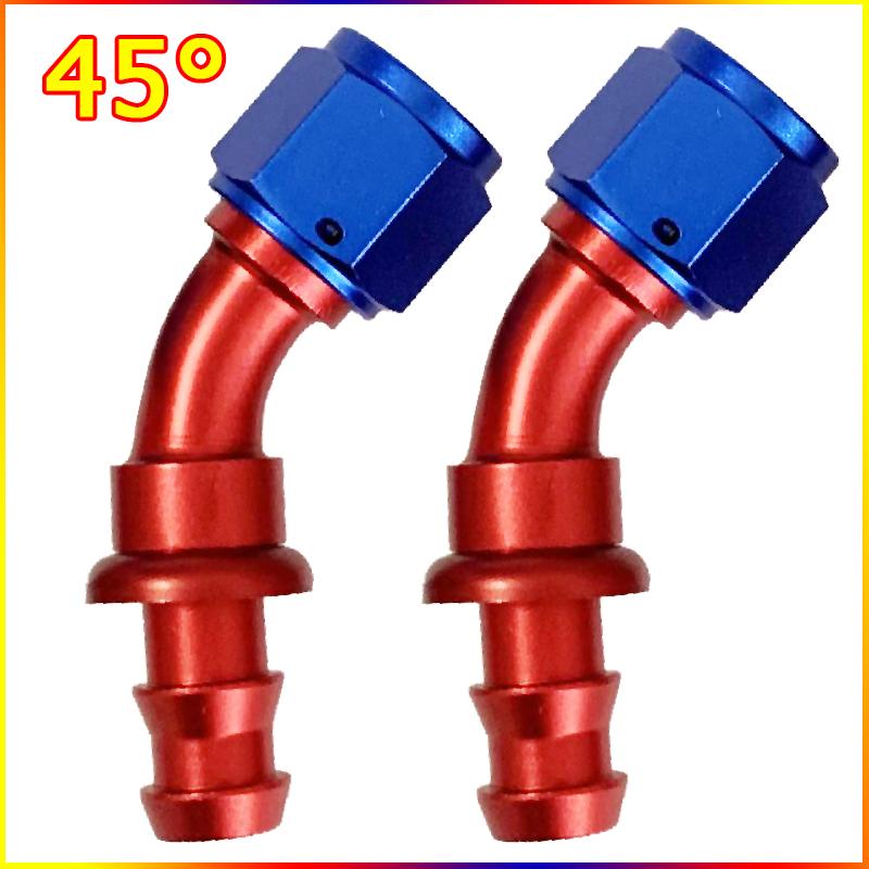 2Pcs 0 ° 45 ° 90 ° 180 ° AN4 6 8 10 12 Fuel Cooler Hose Connector Automotive Parts Connection Adapter Connector Automotive Parts