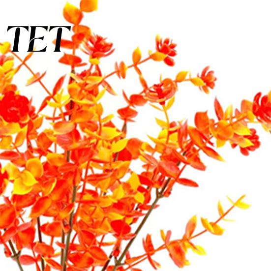 UV Resistant Fake Plants Fall Artificial Flower with Eucalyptus Leaf, Lifelike Faux Plants, Non Wading for Autumn Thanksgiving Harvest Festival