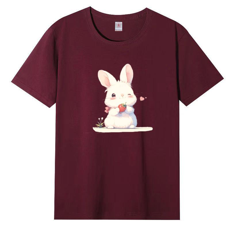 

Женская футболка с коротким рукавом, летняя, с принтом, свободная, простая, корейская версия, топ для тела 3XL