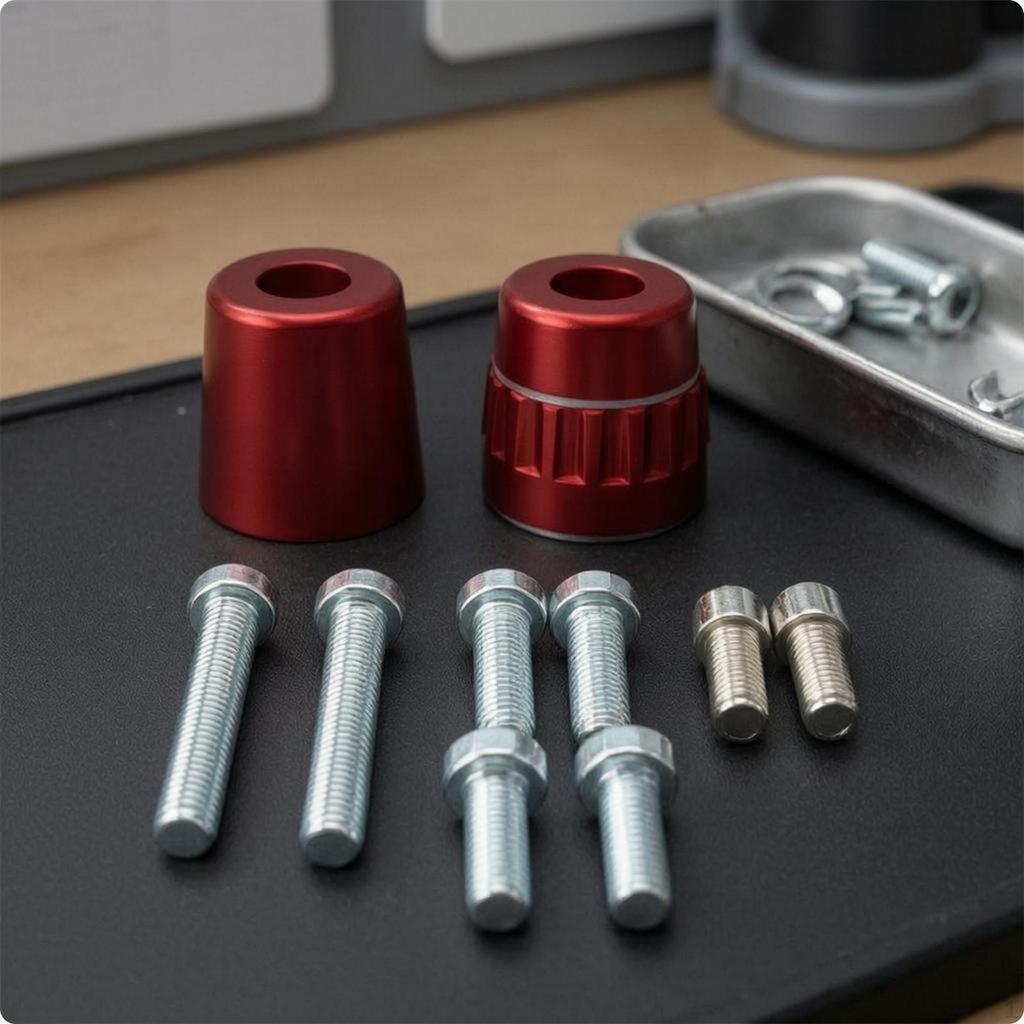 Motorcycle Handlebar End Plug with Mounting Screws Anodized Machined Black