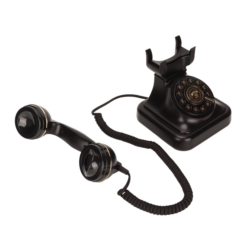Vintage Landline Phone Old Fashioned Disc Button Retro Corded Telephone for Home Office Decor