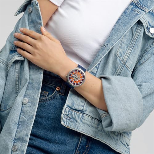 Swatch ORANGE IN THE WORKS SB07S114 Blue Watch