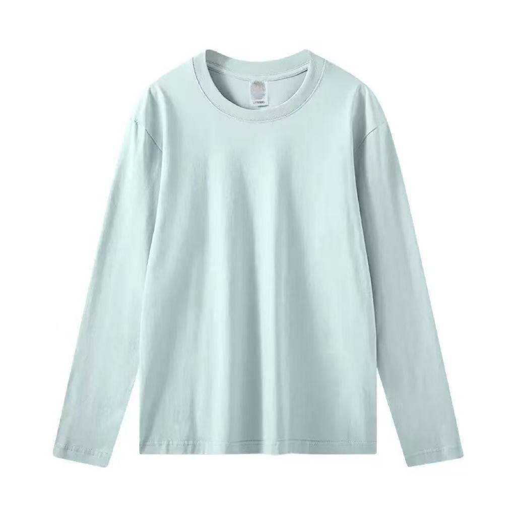 Unisex Heavyweight 230g Pure Cotton Long-Sleeve Casual White T-Shirt