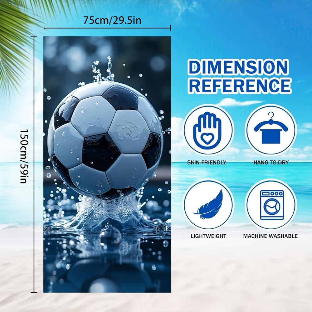 1 Stück Fußball-Mikrofaser-Badetuch - Leicht Schnelltrocknend Weich Geeignet für Fitnessstudio, Strand, Urlaub - Zeitgenössisch Geometrisch