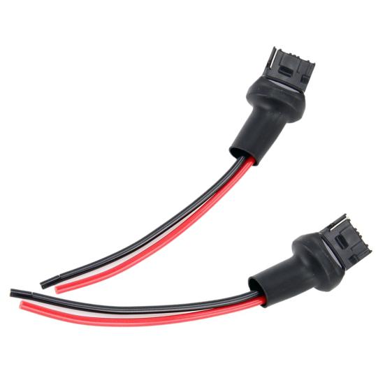 1 Pair 7440 T20 Wiring Harness Heat Resistance Multifunctional Plastic Socket Connector Wiring Harness for Headlight