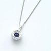 [Your and My Jewelry Box] Silver Synthetic Sapphire Pendant Necklace, Large 2.0 Carat [September Birthstone] 14205 [Jewelry] [Gift Wrapping Available]