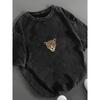 Vintage Washed Leopard Graphic T-Shirt Retro Animal Print Crew Neck Casual Tee