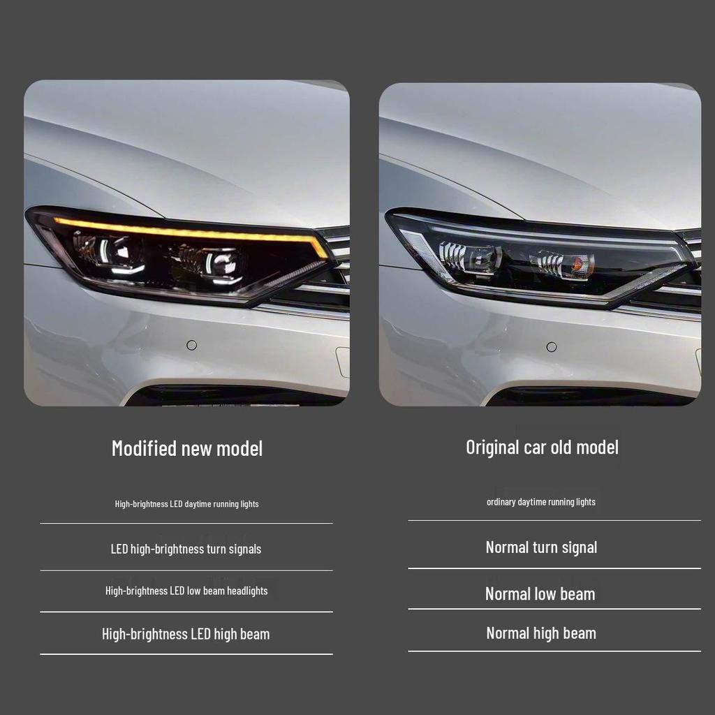 Volkswagen Magotan B8.5 LED Headlight Assembly (20-23) with Projector Daytime Running Lights & Flowing Turn Signals.
