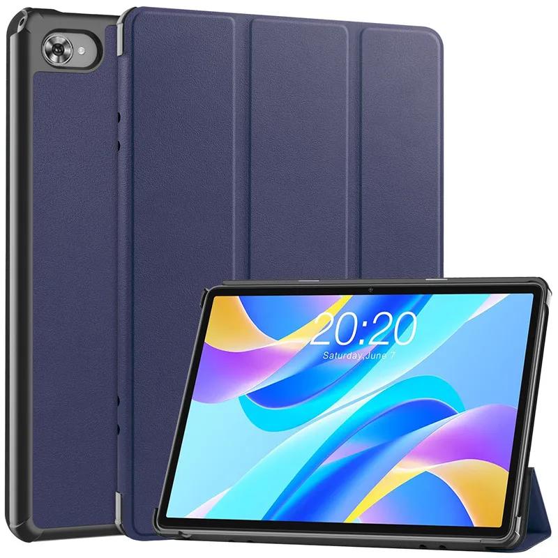 

Кожаный чехол для Teclast M40 Plus Pro P30s P40HD T50 Pro, чехол с откидной подставкой Smart Folio Tablet для Teclast M40 Plus P30s T50, противоударный чехол для детей Teclast M40 темно-синий