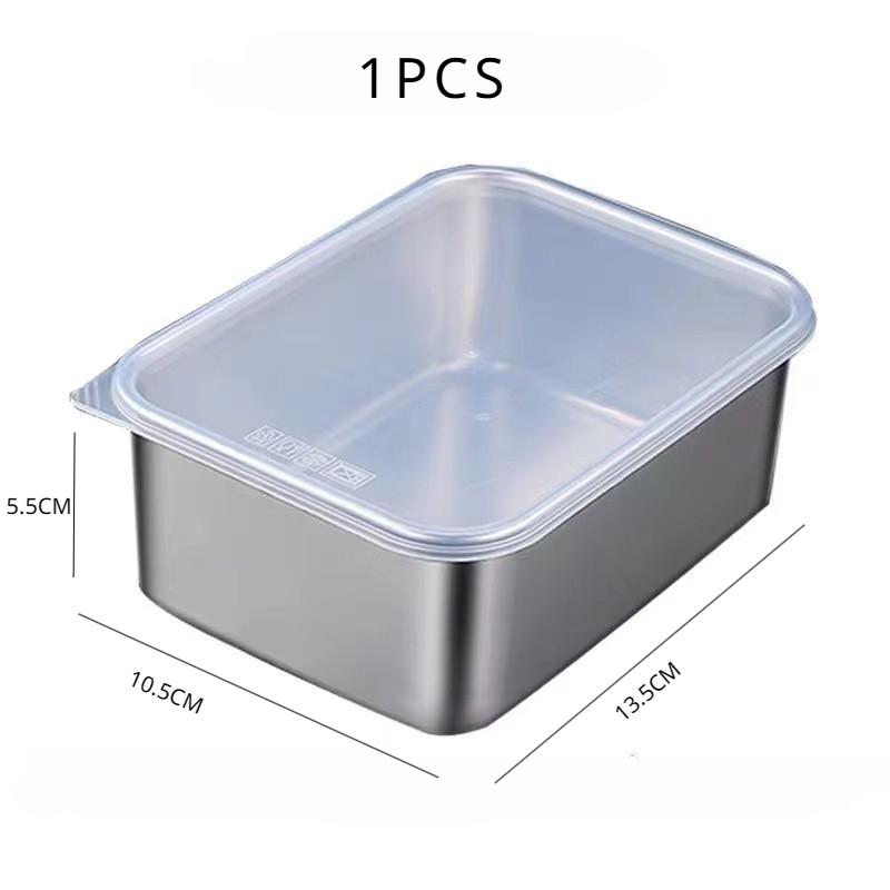 

Холодильник из нержавеющей стали, ящик для хранения свежих продуктов, ящик для хранения продуктов с пластиковой крышкой, ящик для пикника с гарниром в виде горячего горшка для кухни