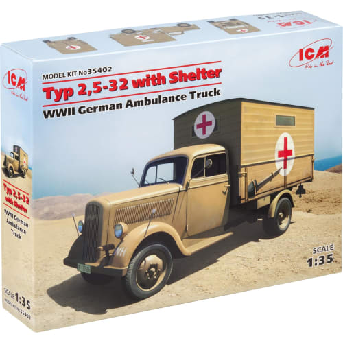 

ICM 1/35 scale German Opel Ambulance 2 5-32 Plastic Model