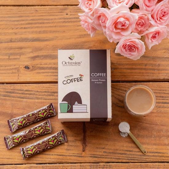 Octavius | Instant Coffee Premix - 50 Sachets | Economy Pack 3 In 1 Coffee Sachets | Hot & Cold Coffee(15 Gm X 50 Single Serve Sachets)