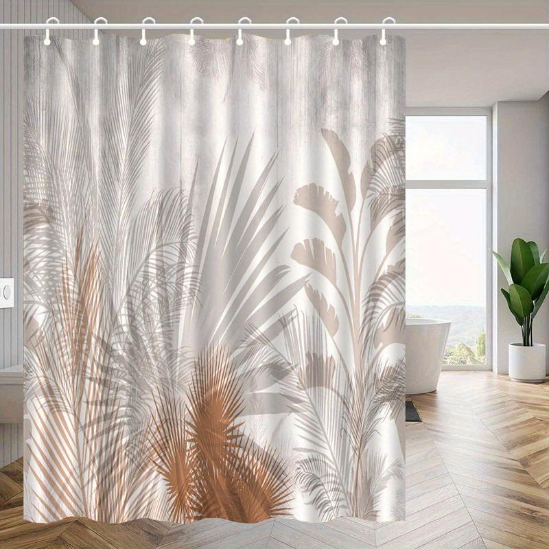 

Palm Leaf Art Shower Curtain – Elegant Botanical Design, Durable Polyester with Hooks, Machine Washable Bath Decor W90xH180cm