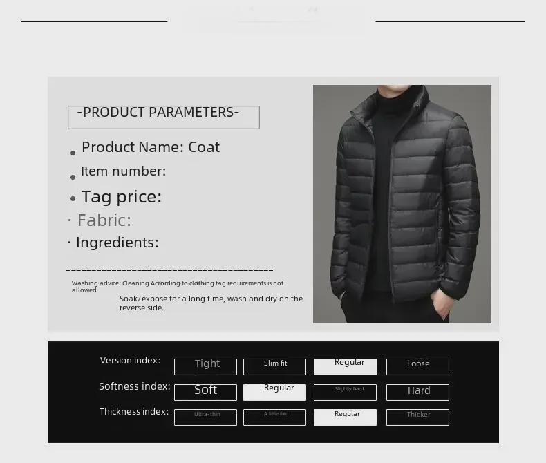 Geacă scurtă cu glugă pentru bărbați de marcă - Toamnă/Iarnă, Guler înalt, Stil subțire