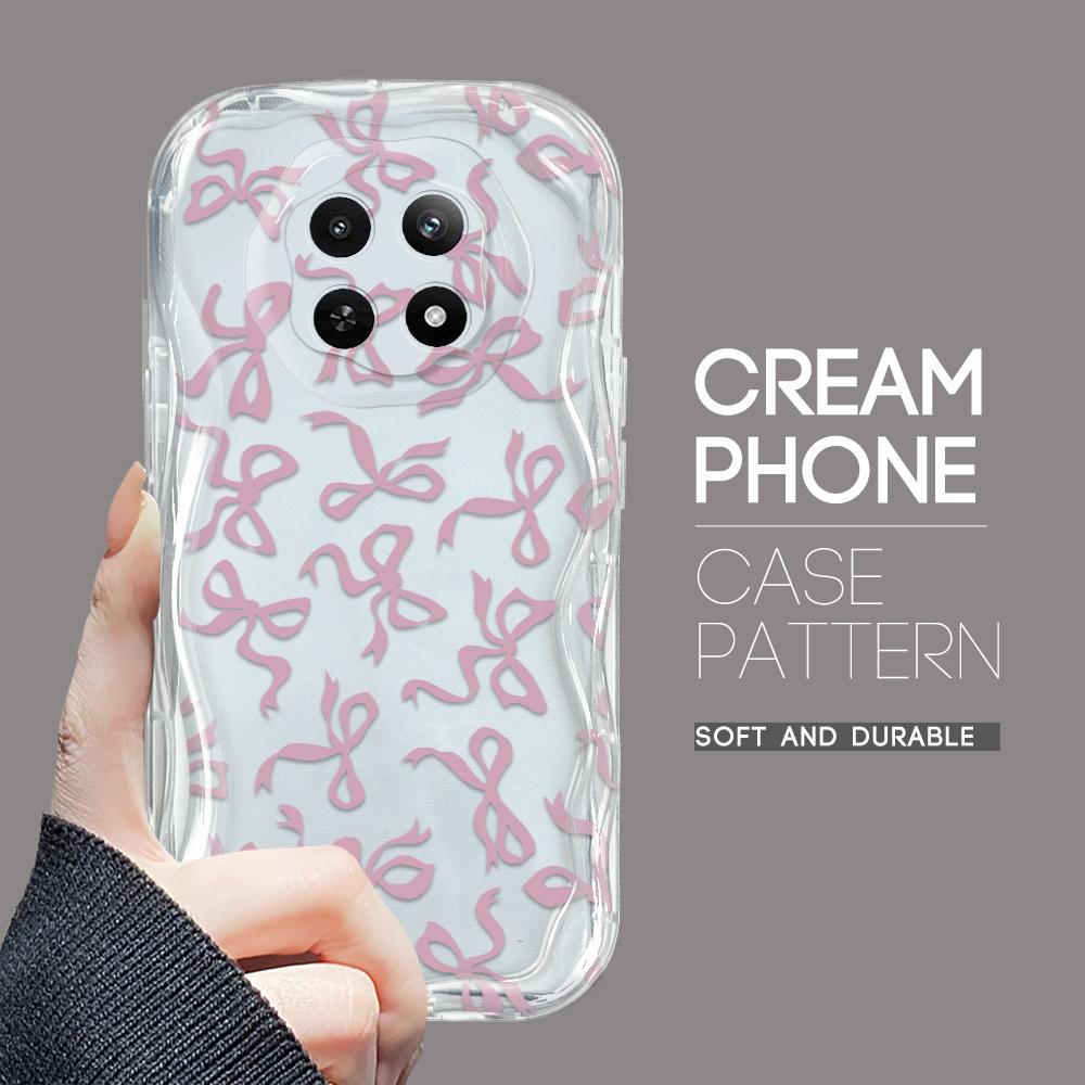 Carcasă cu textura cremă cu model de desene animate, cu margine ondulată, husă din silicon moale pentru telefon pentru OPPO Reno Realme OnePlus Vivo