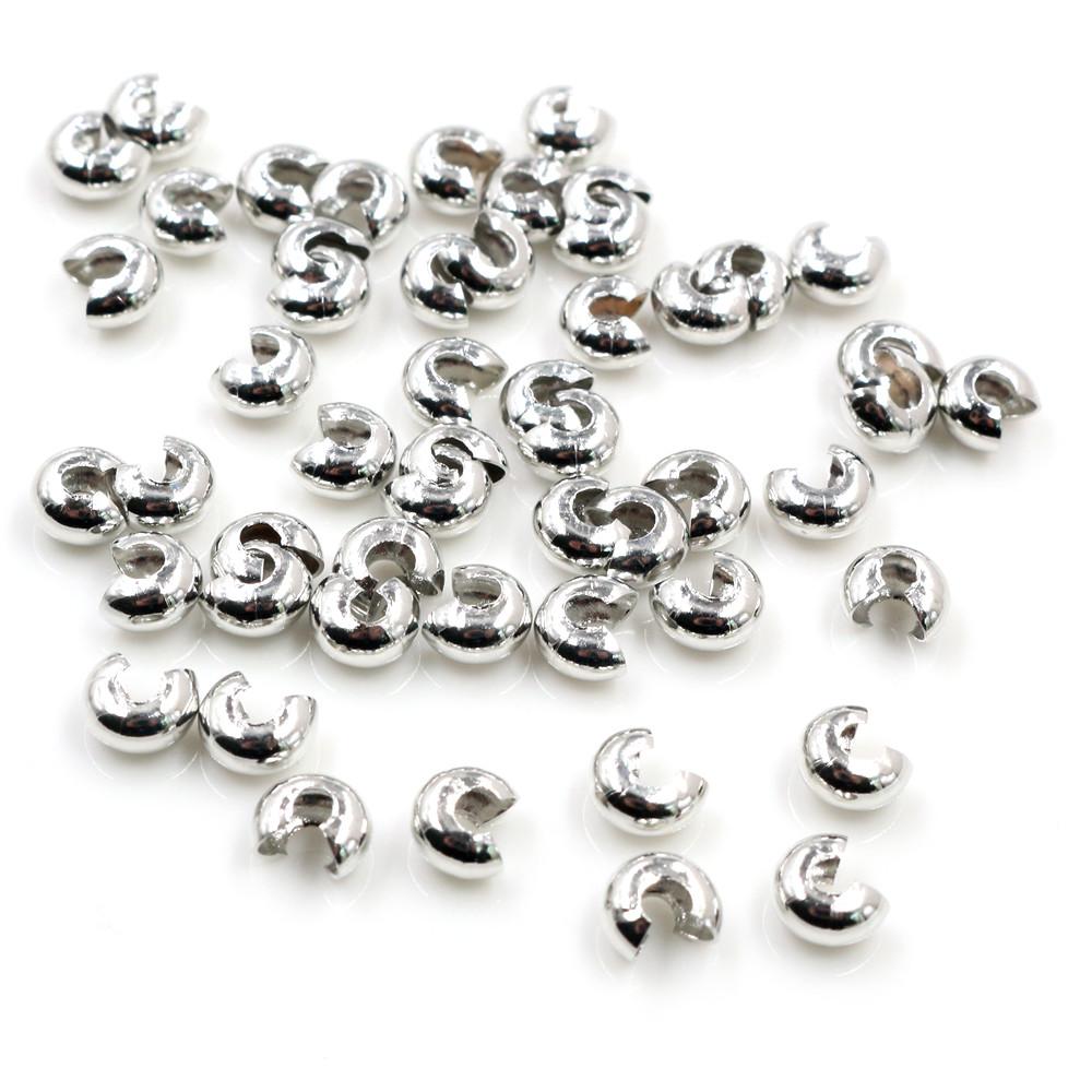 100pcs/lot Copper Round Covers Crimp End Beads 3 4 5mm Stopper Spacer Beads For DIY Jewelry Making Findings Supplies
