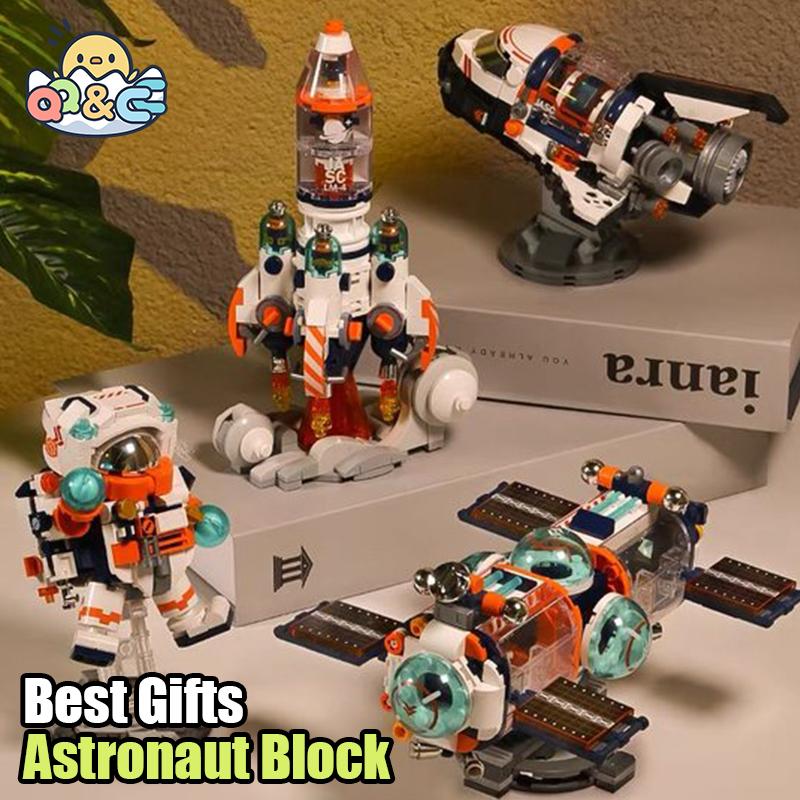 Non-Toxic Creative Aviation Manned Building Blocks Space Astronaut Figure Diy Aerospace Bricks Model Toys For Kids Christmas Gift
