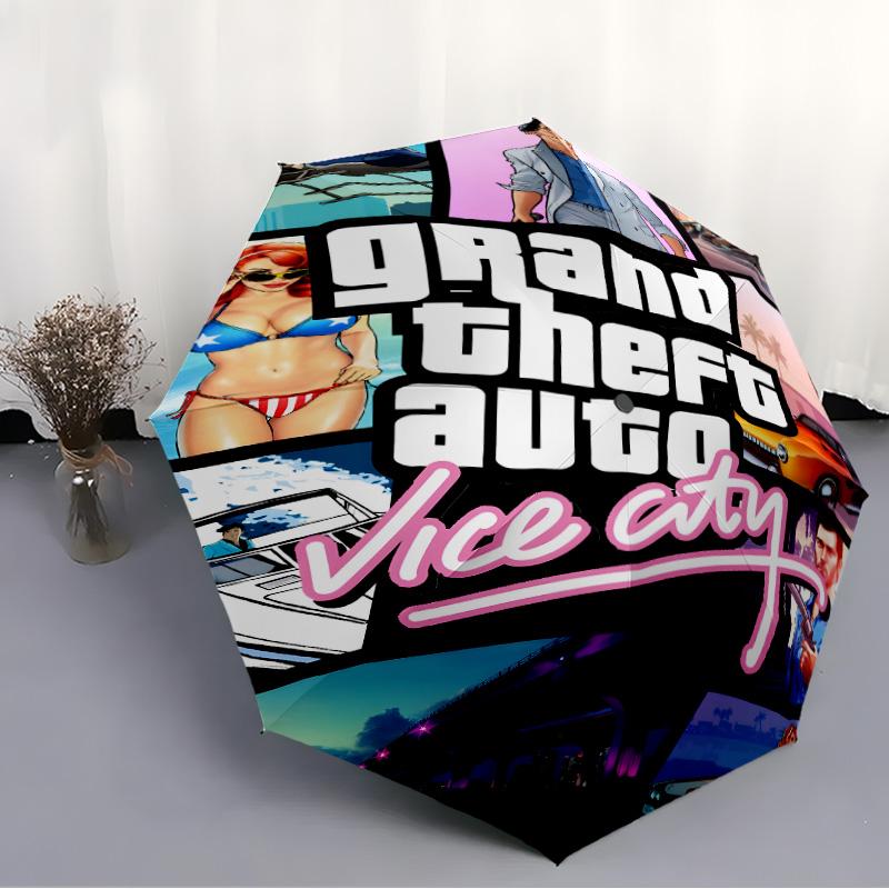 1pc GTA Umbrella, Sun Protection, And UV Shielding. It Has Eight Sturdy Ribs for Outdoor Use And Perfect As a Holiday Gift