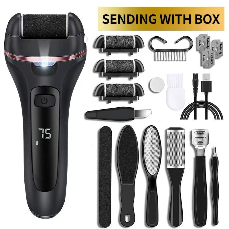 3 Heads Electric Callus Remover Professional Foot File Grinder Pedicure Machine Rechargeable Heel Cracked Dead Skin Scrubber