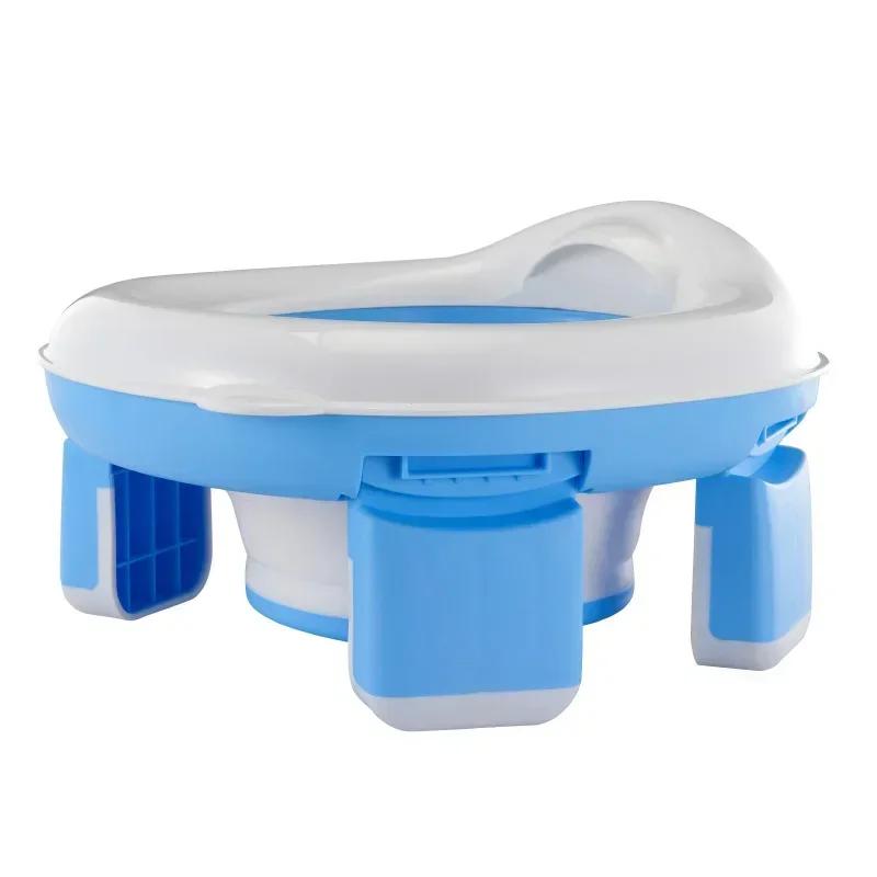 3 In 1 Travel Toilet Seat Foldable Children Potty with Bags Baby Pot Portable Silicone Baby Potty Training Toilet Seat for Kids