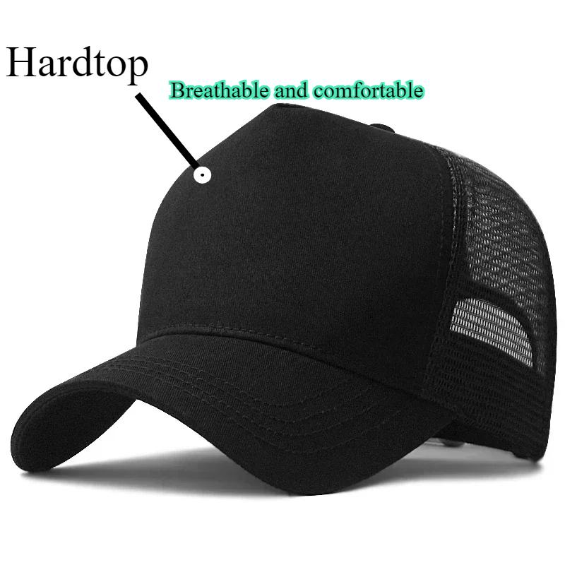 Big Head Deeper Mesh High Top Baseball Caps Male Outdoors Summer Sport Trucker Cap Man Large Size 23.5"-24.8"Plain Dad Cap
