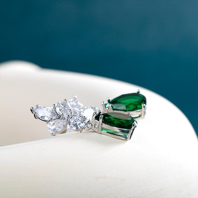 BELLA BOX Nydelige brudeøredobber til bryllup Kubisk zirkonia Grasiøse dame dingleøredobber Festgave Motesmykker Gaver