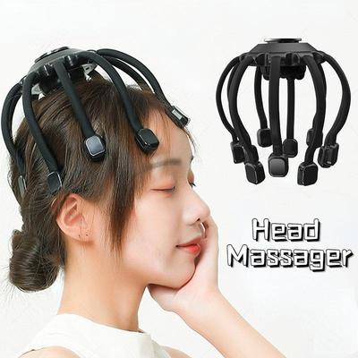 Elektrisches Kopfmassagegerät, Oktopus-Kopfhautmassagegerät mit Bluetooth-Musikvibration für Entspannung und Stressabbau, verbessert den Schlaf
