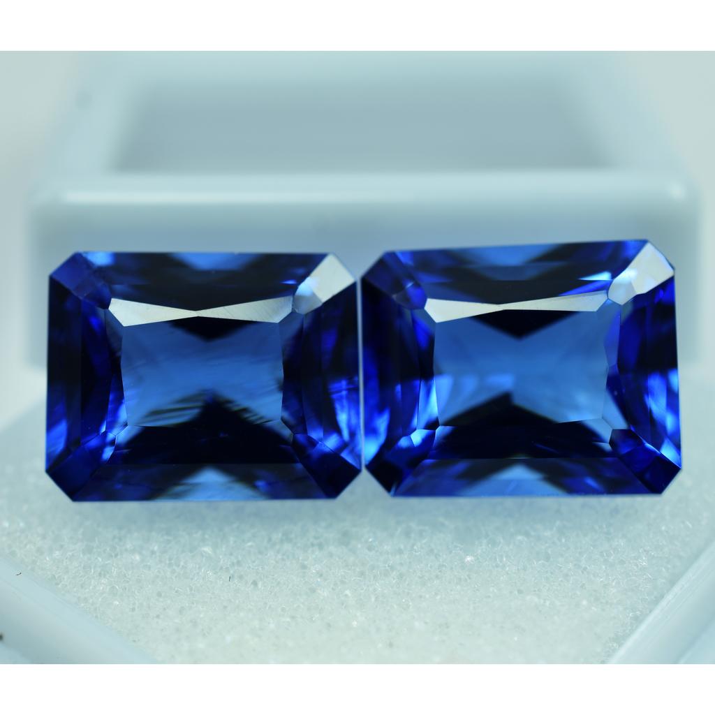Natural BLUE Flawless Sapphire 18.60 Ct Emerald Cut Making Jewelry Gemstone