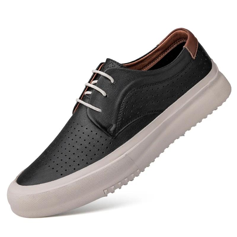 Genuine Lether mens casual shoes luxury brand comfortable formal shoes high quality fashion men sneakers designer Oxfords shoes