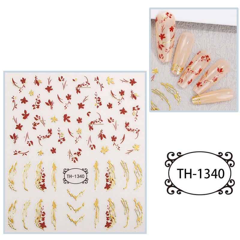 New Year Nail Art Stickers Bronzing Year of the Dragon Chinese Style Mahjong Cartoon Nail Stickers Decoration