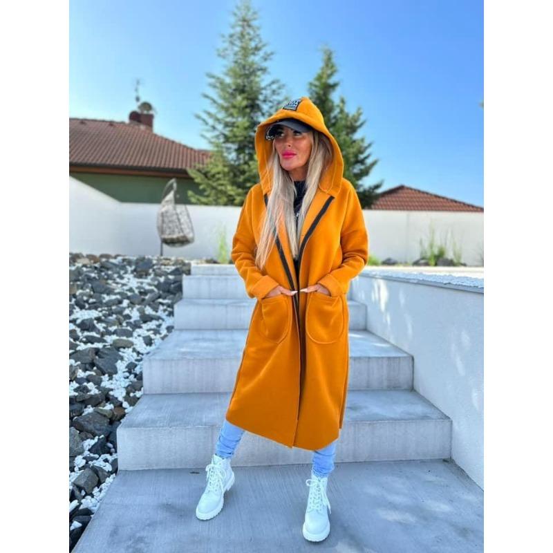 DAFIFY Damemote Uformelt ensfarget trykk Høst Vinter Langermet hettejakker og kåper