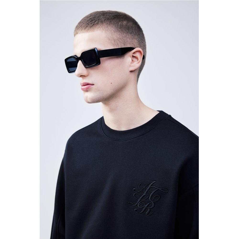 

Толстовка свободного кроя HM с аппликацией, черная