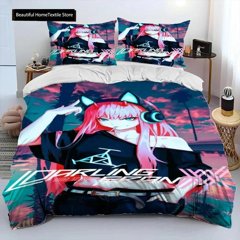 Zero Two DARLING In The FRANX Comfortable Duvet Comfortable Quilt Cover Pilowcase Beding Set Children Bedrom Decoration Home Textile
