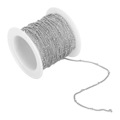 19.6 Feet Bead Chain Stainless Steel Jewelry Making DIY Link Chain for Necklace Bracelet Anklet Steel Color
