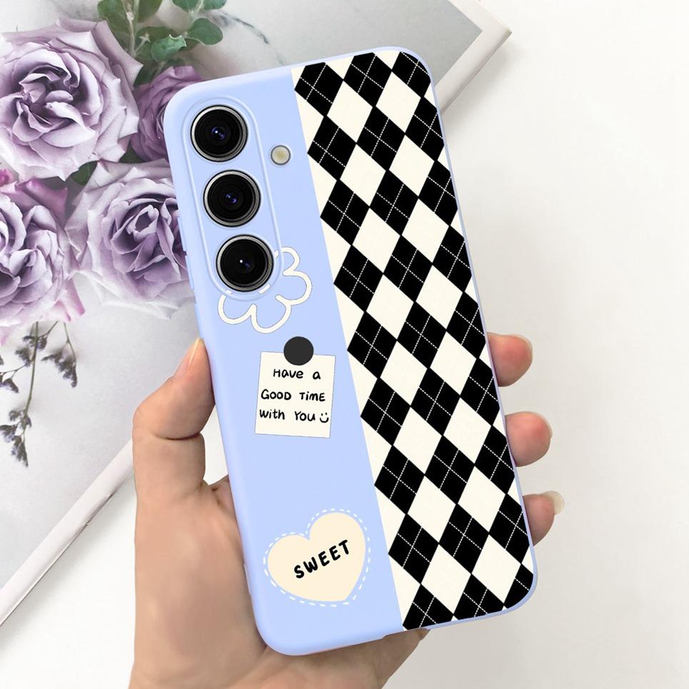 Pour Coque Samsung Galaxy S24 Pare-chocs Étui Samsung S24+ S24 Plus S24 Ultra Téléphone Coques Étui Jelly Fille Fleur Papillon Étui Souple
