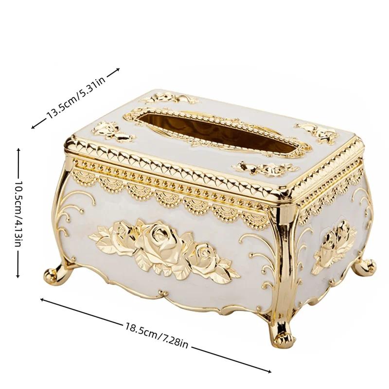 Luxury European Rose Tissue Box Set,tissue Storage Rack Bracket,suitable for Bedrooms,offices,bathrooms,homes,travel,restaurants