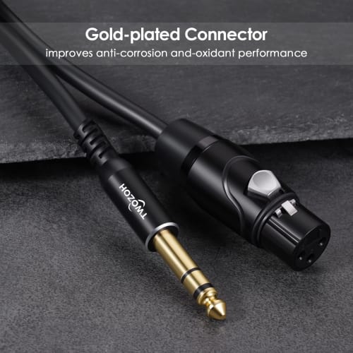 Twozoh XLR Female To 6.35mm (1/4") Male TRS Cable, Quarter-Inch Jack TRS Balanced and XLR Microphone Cable, 2M (Professional/Hifi)