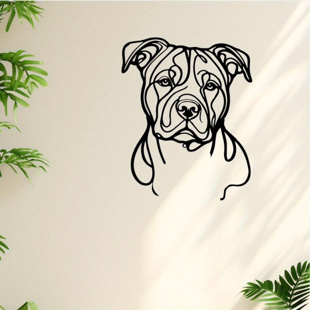 1 Stück Minimalistische American Staffordshire Terrier Metall Wandkunst, Wohnzimmer Garten Dekoration, Weihnachts Thanksgiving Geschenk für Hundeliebhaber