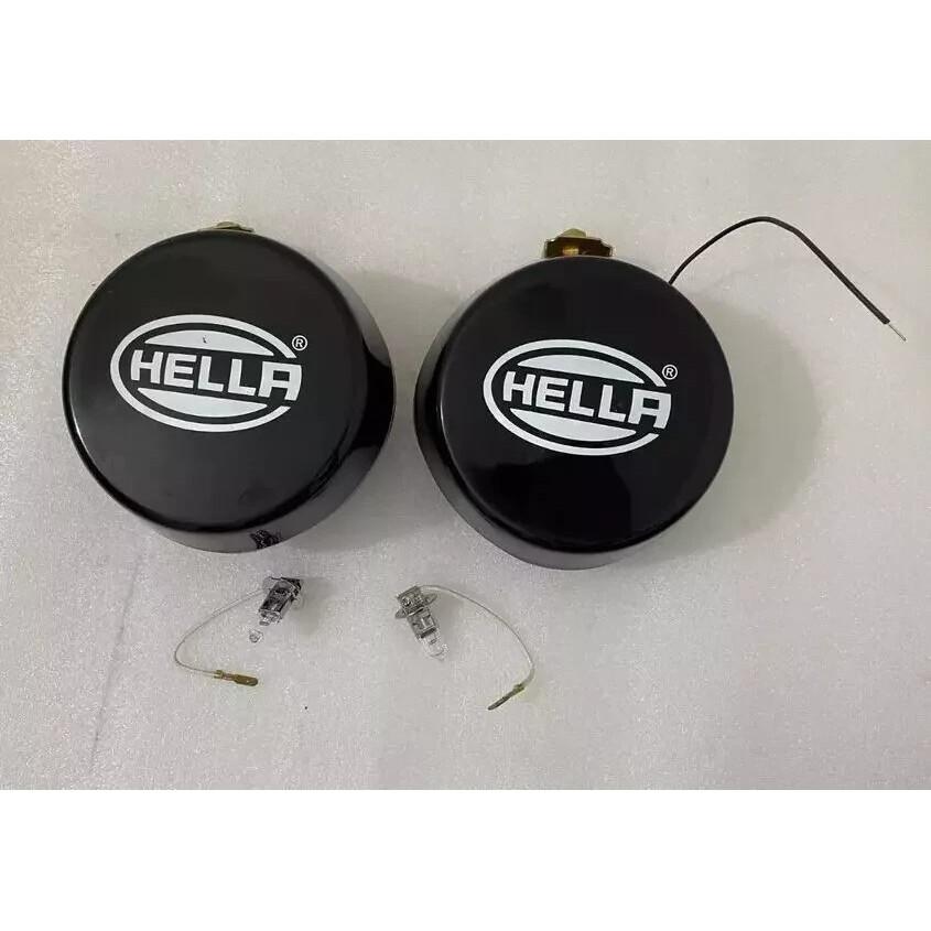 Pair Hella Yellow Fog Lamp With Cover With Bulb H3 Halogen Bulb Universal K585