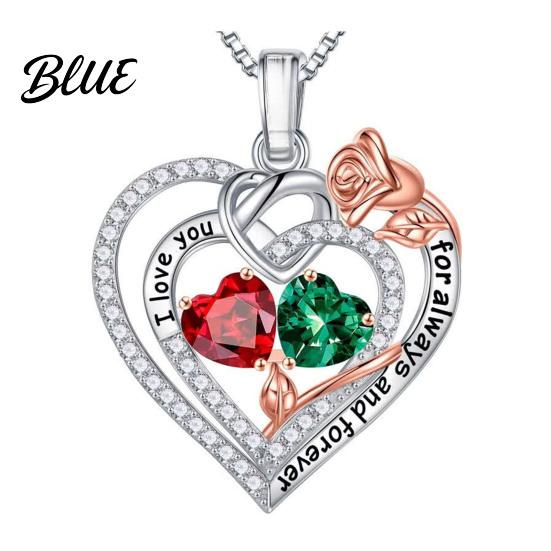 Handmade Necklace I Love You Forever Heart for Women Cubic