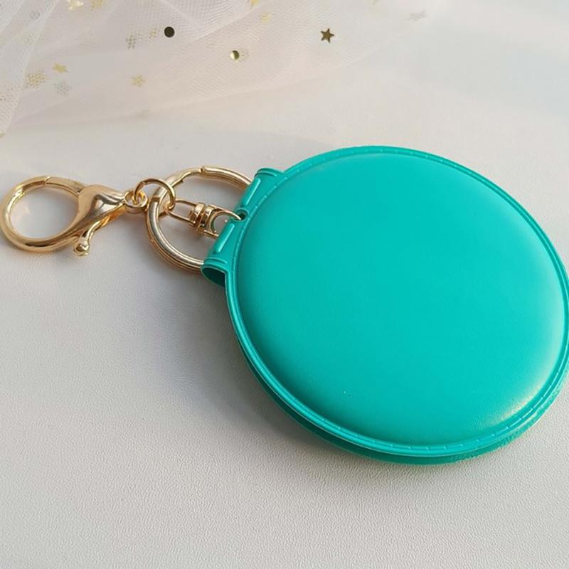 

Дзеркало для макіяжу Pu Малий круглий брелок Двостороннє складне дзеркало Пухнастий кулька Дзеркало Кулон Подарунки Аксесуари для подорожей