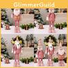 Delightful Pink Stretchable Plush Decorations Of Santa Snowman And Reindeer For Holiday Window Displays