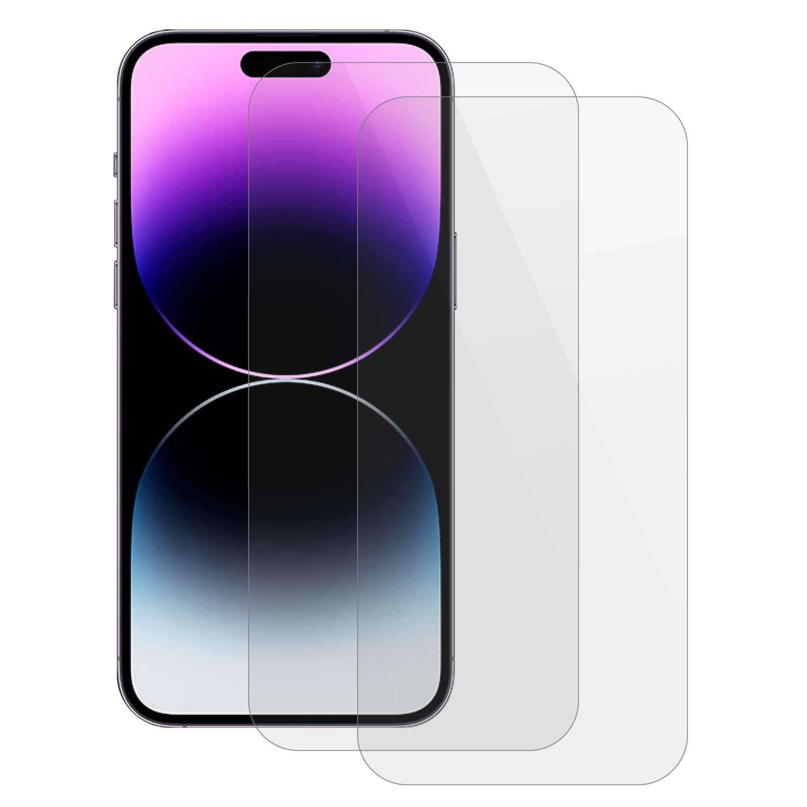 

2Pcs For iPhone 15 Pro Thick Glue Screen Protector Anti-explosion 0.25 Arc Edge Tempered Glass Film Type A