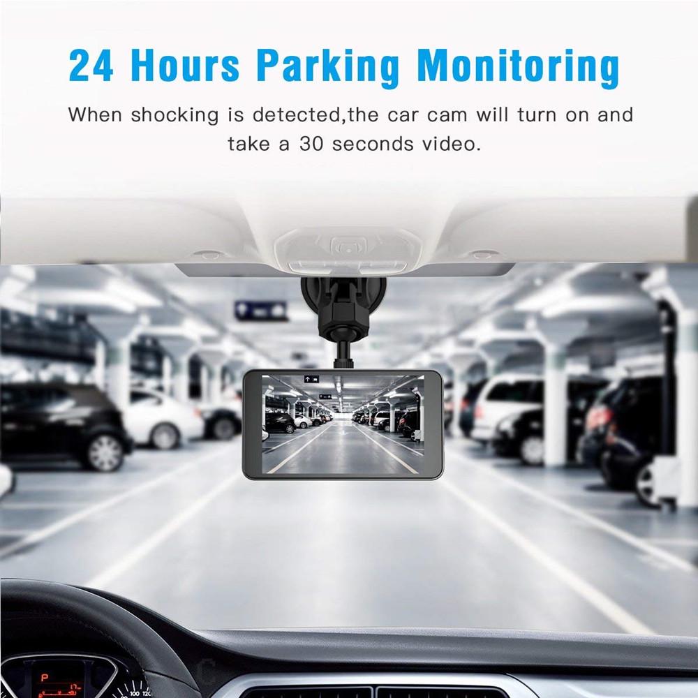 Dash Camera for Cars Full HD 1080P 4" Touch IPS Screen Motion Detection G-sensor Night Vision Dual Lens Front and Back Dash Cam