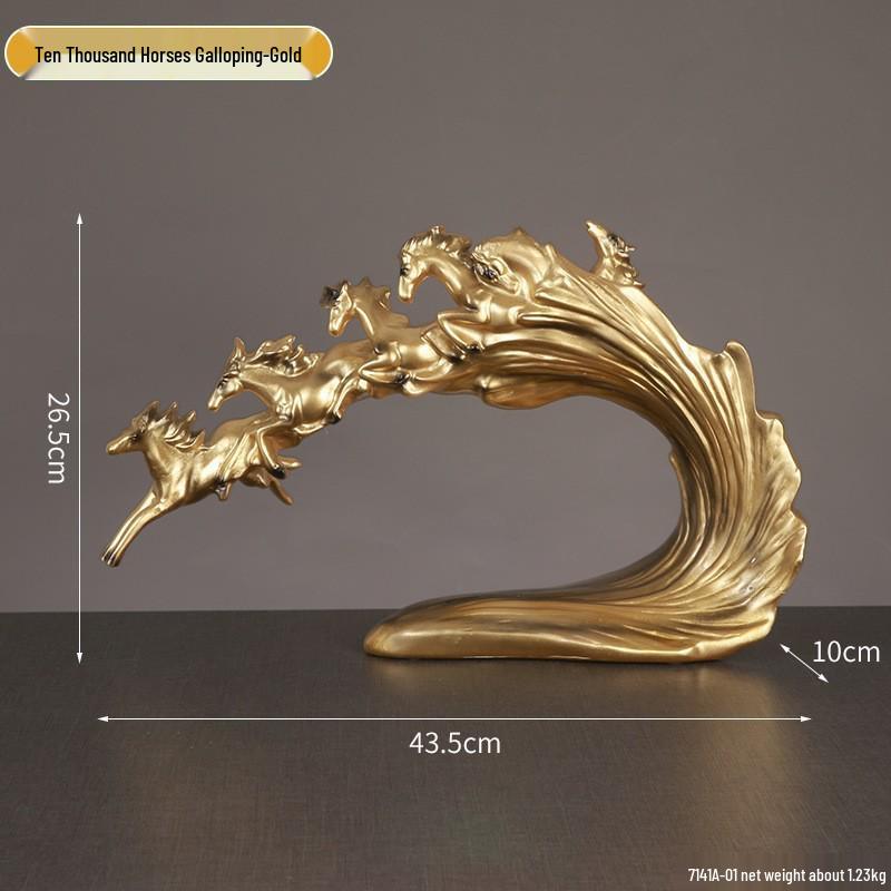 Golden Light Luxury Resin Handicrafts Collection: Ornaments for Office, Living Room, Wine & TV Cabinets