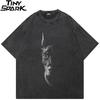 Men Hip Hop Streetwear Oversized T Shirt Doberman Dog Graphic TShirt Cotton Faded Black Tshirt Unisex Tops Tees Hipster