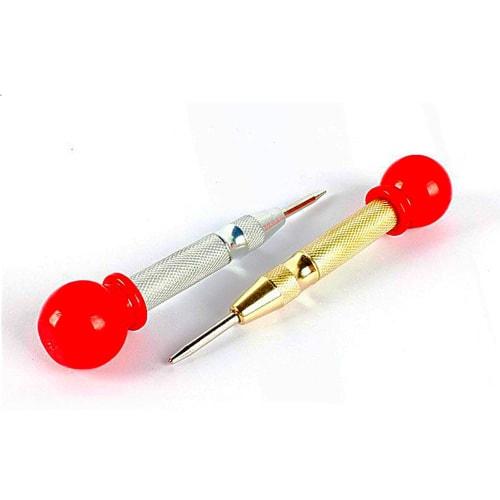 ESJNNK Automatic Center Punch Set of 2, Adjustable Hole Positioning Center Punch, Marking, High-Speed ??Steel, Convenient, Powerful, Carbide Automatic
