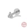 S925 Sterling Silver New Version Puncture Internal Thread Flat Head Body Auricle Puncture Earbone Stud Earring Stud Earring