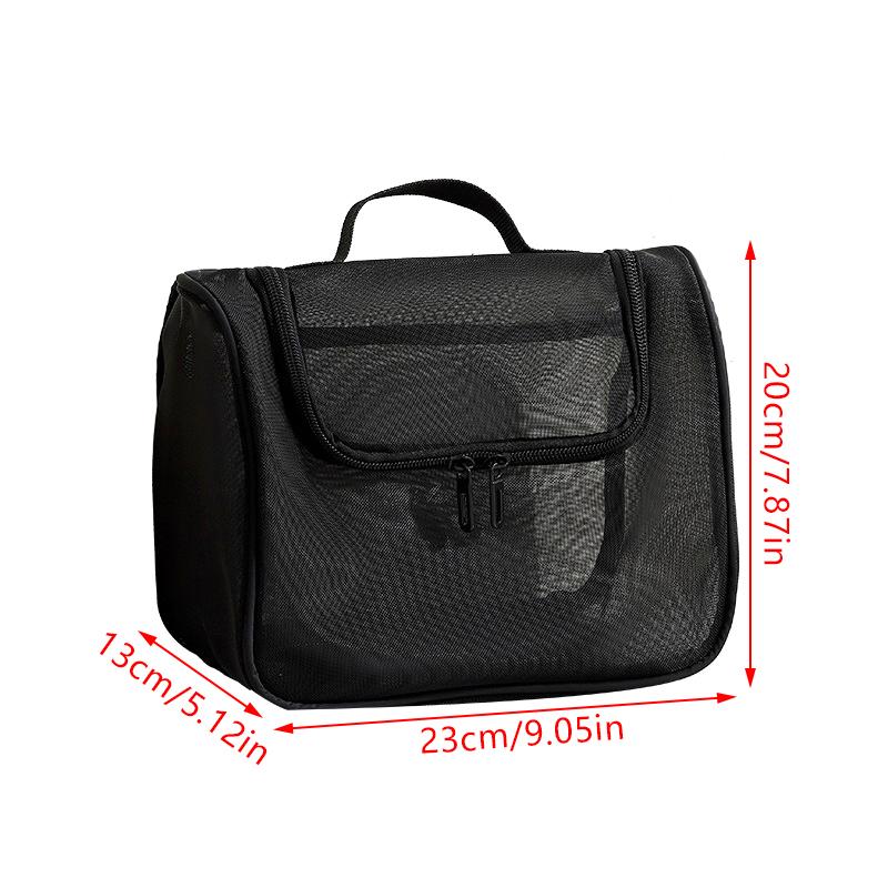 Large Capacity Mesh Makeup Bag Portable And Lightweight Durable Polyester Fiber Makeup Storage Bag With Zipper Easy To Care Fo