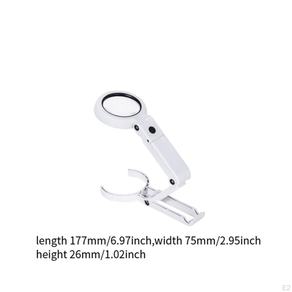 Magnifying Glass Illuminated Lighted Magnifier 6 LED Lights Lightweight Portable Ergonomic Jewelry